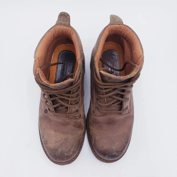 Vintage 90s Y2K American Eagle Combat Boots Brown Leather Lace Up Women's Size 9 - Picture 5 of 9